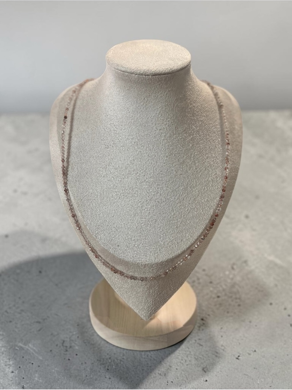 Dainty Pink Tourmaline Beaded Necklace